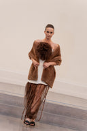 The "Esosa" Fur-Trimmed Floral-Appliqué Mini Ensemble
