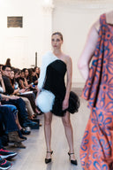 The "Añulika" Asymmetric Tulle & Fur Mini Dress