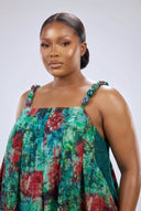 The Morayo Bubble Maxi Dress (Forest & Crimson Edition)