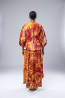 Rolake Peplum Maxi Set — Fire & Amber Adire