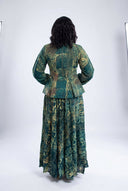 Rolake Peplum Maxi Set — Forest & Moss Adire