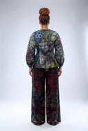 Fatima Peplum Trouser Set — Midnight Mosaic