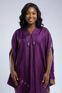 Sadiya Asymmetrical Cape Set — Royal Purple/Gold