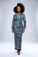 The Imara Maxi Gown — Indigo Wash