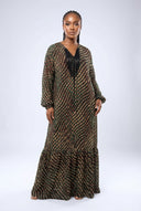 Tari Chiffon Tiered Maxi — Olive/Mocha