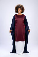 Paloma Color-Block Kaftan — Burgundy/Navy/White