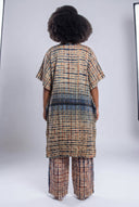 Ara Kimono Set — Sand & Indigo Grid