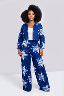 Jemimah Star-Patterned Co-ord — Cobalt/White