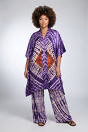 Ara Kimono Set — Royal Purple/Amber Adire