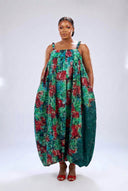 The Morayo Bubble Maxi Dress (Forest & Crimson Edition)