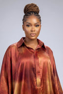 Alali Oversized Silk Shirt — Bronze Glow