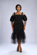 The Ariya Tulle-Hem Shift Dress
