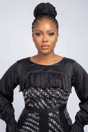 Dabota Fringe Column Gown
