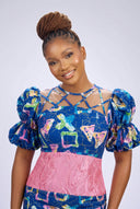 Tiwa Layered Maxi Gown — Cerulean & Rose Adire