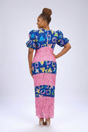 Tiwa Layered Maxi Gown — Cerulean & Rose Adire