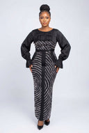 Dabota Fringe Column Gown