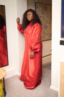Oluwatoyin Beaded Maxi Boubou dress - Burnt orange