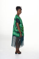 Olamide Tassel Adire Dress - Green