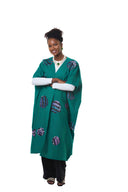 Eniola Batik  long jacket – Emerald Teal