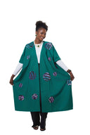 Eniola Batik  long jacket – Emerald Teal
