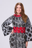 Dina Long Flared Dress With A Sparkle Lace Detail