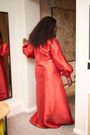Oluwatoyin Beaded Maxi Boubou dress - Burnt orange