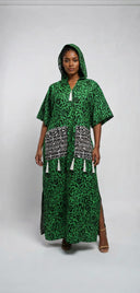 Bimbó Hooded Adire Maxi Dress