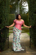 Ajoke Off-Shoulder Lace with Two Contrasting Colours (Only By Order)