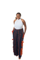 Ọlá-wa (Luxury Arrives) Striped Wide-Leg Trousers With Patch Pocket Detail