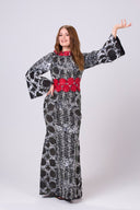 Dina Long Flared Dress With A Sparkle Lace Detail