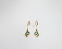 Flower Zinc Alloy Resin Green Earrings