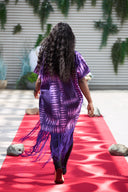 Olamide Tassel African Print Dress - Purple