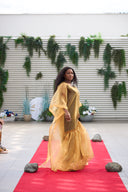 Ayomide Pleated Dress - Gold dress