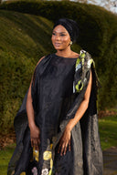 Ololade Flower Themed Boubou - Black (Only By Order)