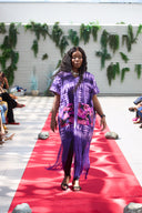 Olamide Tassel African Print Dress - Purple