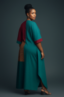 Ladidi Ankara Kente Maxi - green / burgundy