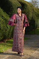 Oluwayemisi Butterfly Sleeve Dress - Purple