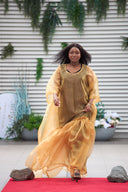 Ayomide Pleated Dress - Gold dress