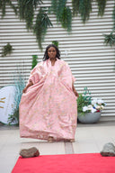 Imisioluwa Pink Short Sleeve Pleated Damask Boubou