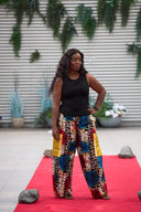 Tosin Ankara Camo Trousers - Main Colour - Brown