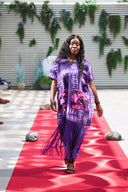 Olamide Tassel African Print Dress - Purple