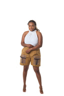Adun Cargo Pocket Shorts – Mustard Brown