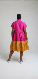 Kaira Tiered Color-Block Mini Dress
