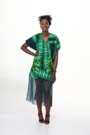 Olamide Tassel Adire Dress - Green