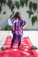 Olamide Tassel African Print Dress - Purple