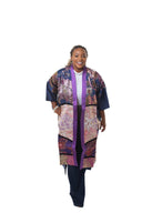 Temilade Brocade Long Jacket – Royal Plum