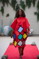 Abeni Red Patch Dress