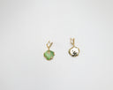 Lime Cats Eye Leaf Earrings