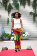 Tosin Ankara Camo Trousers - Main Colour - Yellow