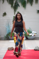 Tosin Ankara Camo Trousers - Main Colour - Brown